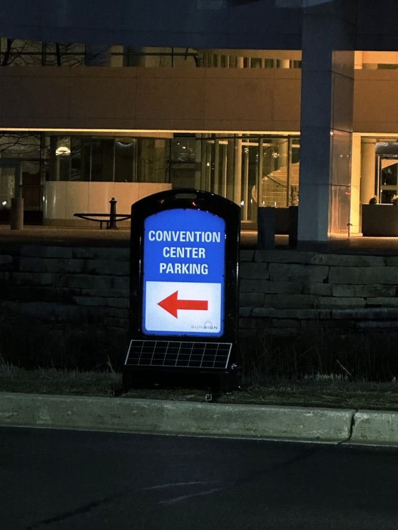 Sun Glow Signs illuminated sign glowing at dusk